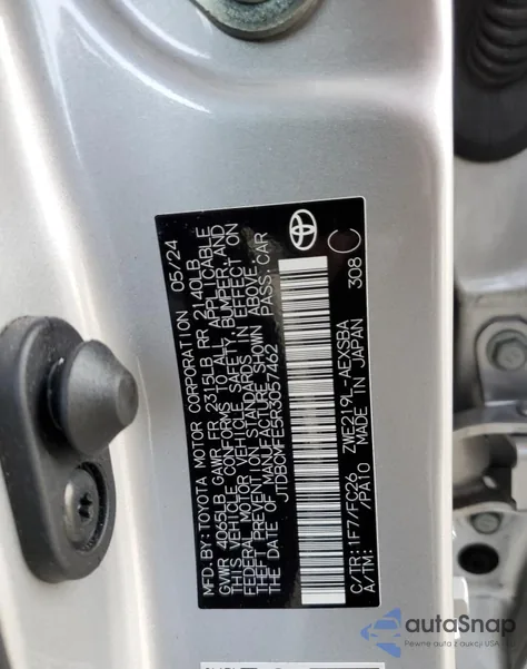 2024 Toyota Corolla Le z USA, uszkodzony, nr VIN JTDBCMFE5R3057462